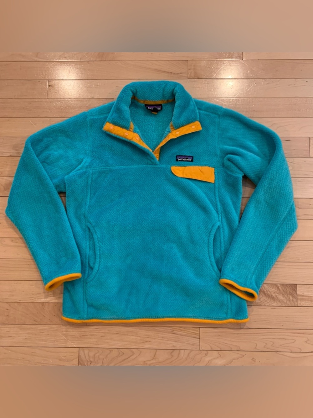 Patagonia Women’s Teal Snap-T Fleece Pullover Sweater Sweatshirt Size Medium